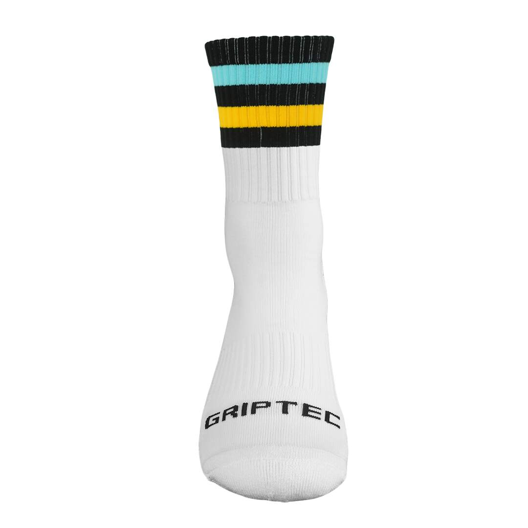 Black, Amber and Sky Blue Grip Socks