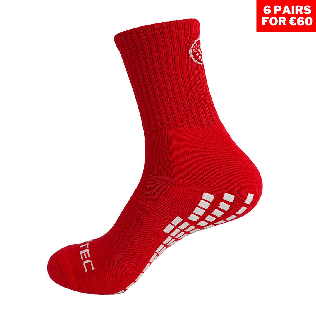 Full Length Grip Socks Red