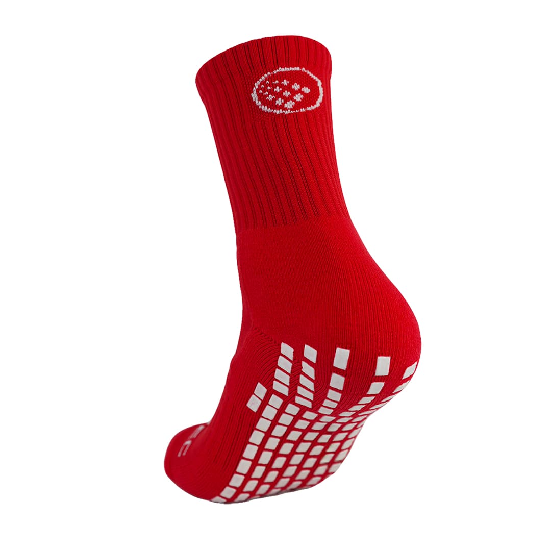 Red grip socks football