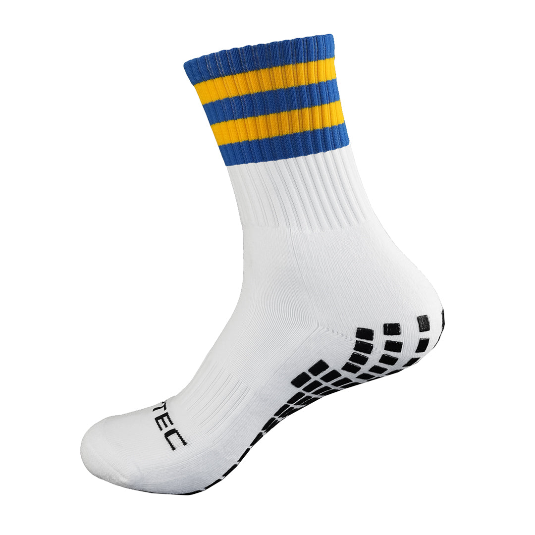 Blue and Gold / Yellow non slip GAA grip socks