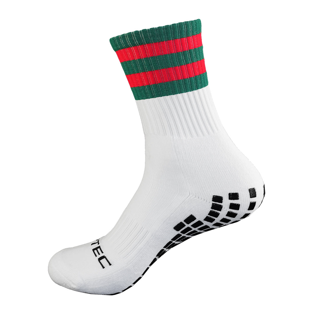 Green and Red non slip GAA grip socks